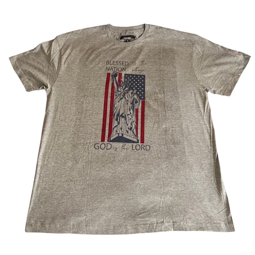 I Love My Freedom Men’s Gray Blessed Is The Nation T-Shirt